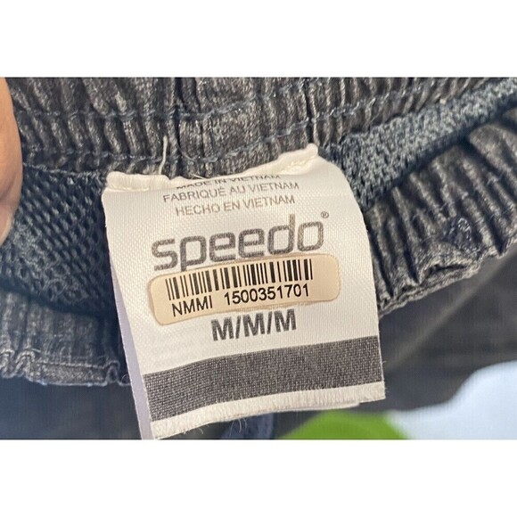 Speedo Board Shorts Men Medium Gray Swim Surf Cargo Pockets Drawstring Lined - Picture 7 of 11